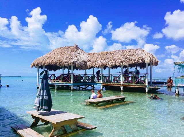 Enjoying under the Palapas at Secret Beach