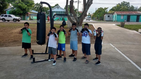 The Boys Practicing Outdoors